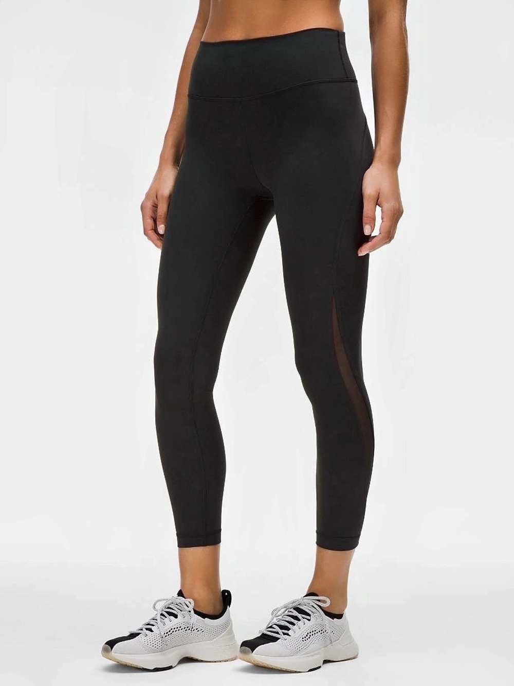 Lululemon Cool To Street Crop Black Mesh Panel Leggings Size 10